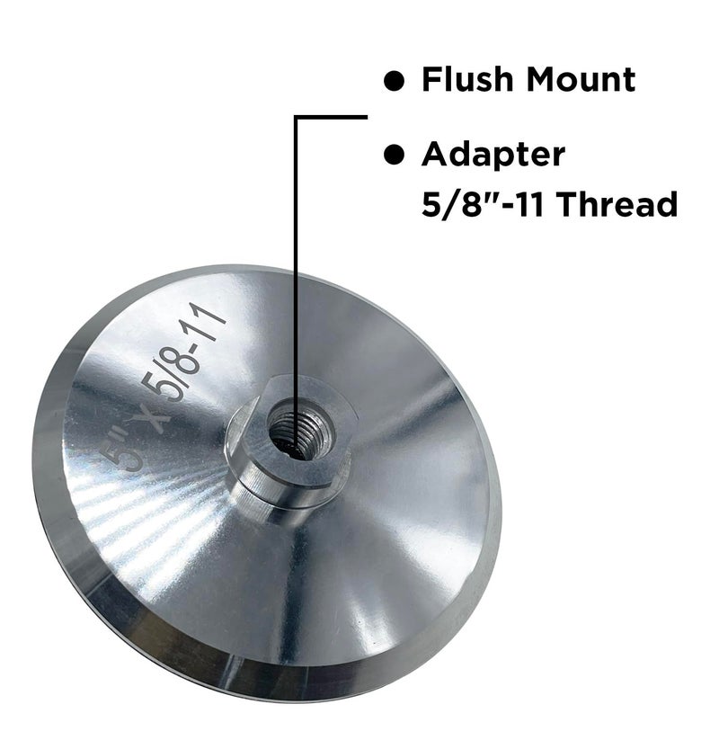 ComeFloor Aluminum Backer Pad, 5 Inch Hook and Loop Backing Pad, 5/8”-11 Threaded - Image 3